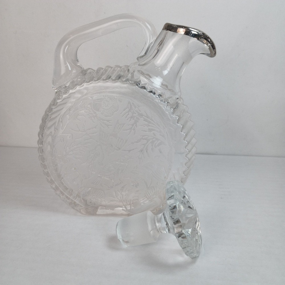 VTG Paden City Etched Spring Orchard and Birds Tilt Cordial Decanter w/Stopper - Picture 2 of 14
